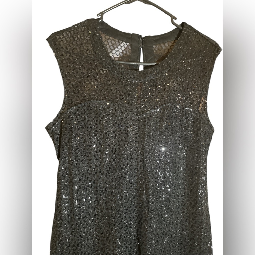 NWT Express Sz M Sequin mesh Sweetheart Black mini Dress Party Night out Date - Picture 9 of 15